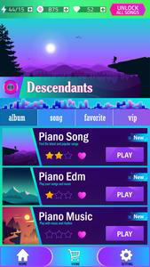 Piano Descendants 4 Tiles Game