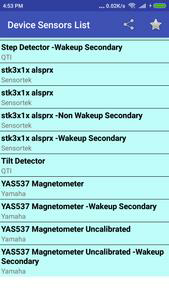 Sensors List