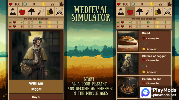 Medieval simulatorMod  Apk v1.38(Unlimited Money)