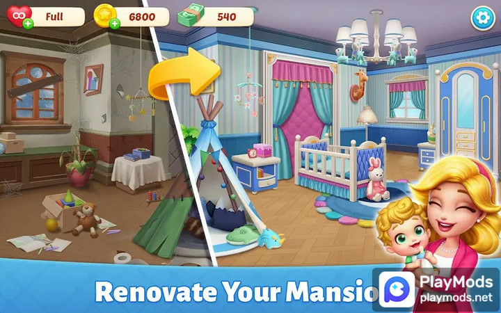 Baby Mansion-home makeoverMod  Apk v1.620.5086(unlimited money)