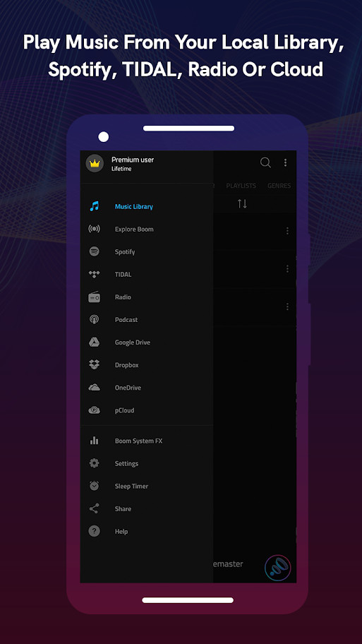 Boom: Music Player(Premium Unlocked)Mod  Apk v2.7.3