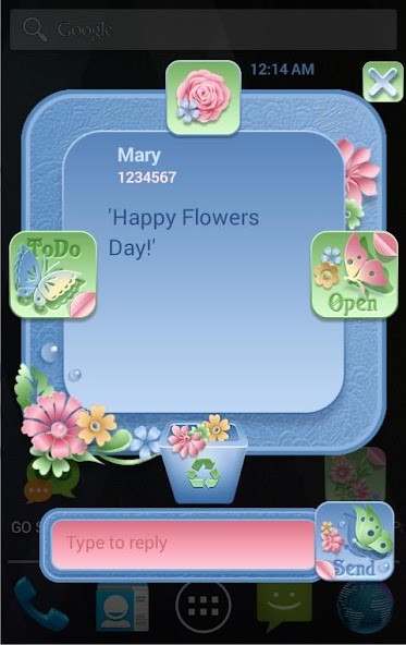 GO SMS PRO THEME 3D PAPER FLOWERS BUTTERFLIESMod  Apk v1.0(Paid for free)