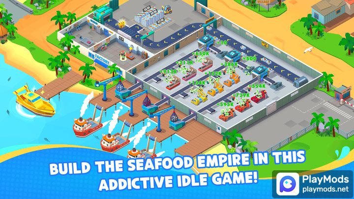 Seafood Inc - Tycoon, IdleMod  Apk v1.5.25(Free shopping)