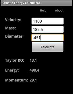 Ballistic Energy Calc