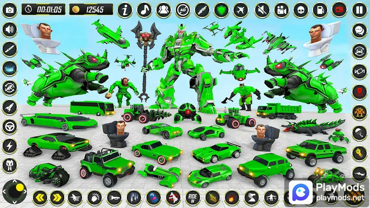 Rhino Robot - Robot Car GamesMod  Apk v1.33(God mode)