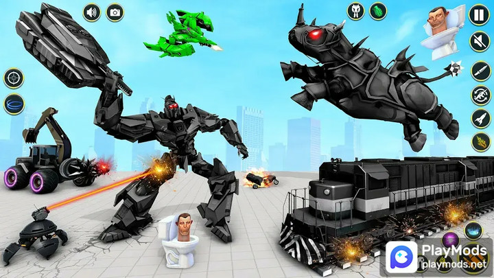 Rhino Robot - Robot Car GamesMod  Apk v1.33(God mode)