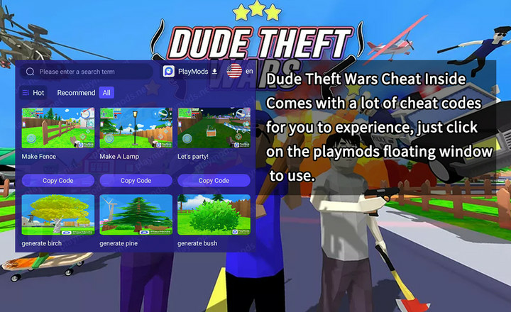 Dude Theft WarsMod  Apk v0.9.0.9B(Cheats Inside)