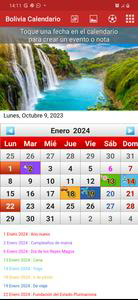 Bolivia Calendario 2024