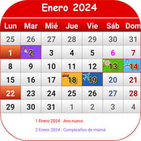 Bolivia Calendario 2024