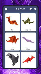 Origami paper dragons