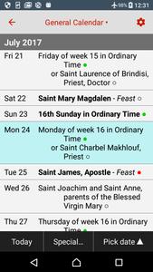 Catholic Calendar: Universalis