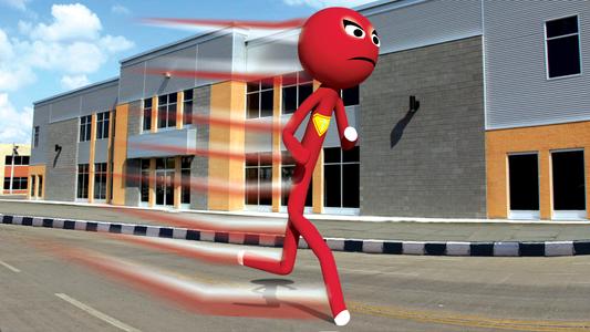 Superhero flash stickman