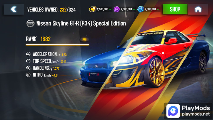 Asphalt 8Mod  Apk v7.5.0i(Unlimited ALL)