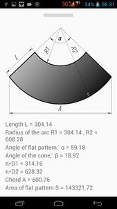 Flat pattern cone calculator