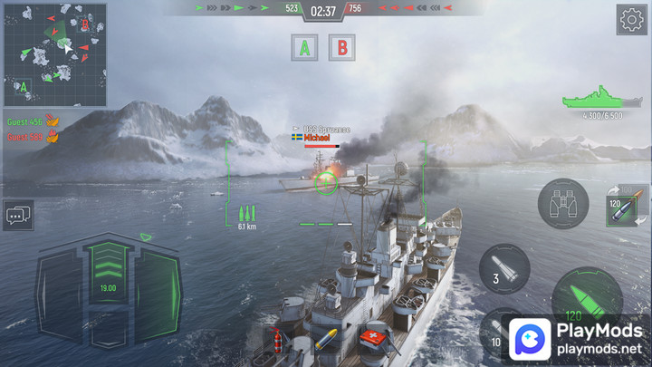 Force of Warships: BattleshipsMod  Apk v5.16.0(No Ads)