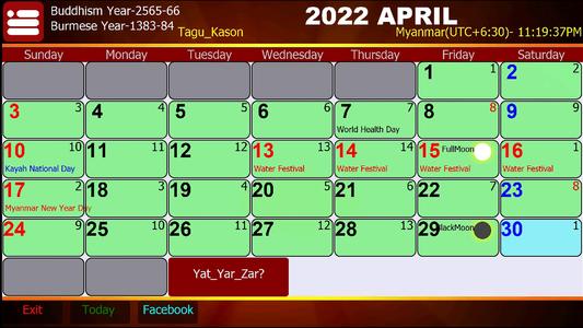 Myanmar Calendar