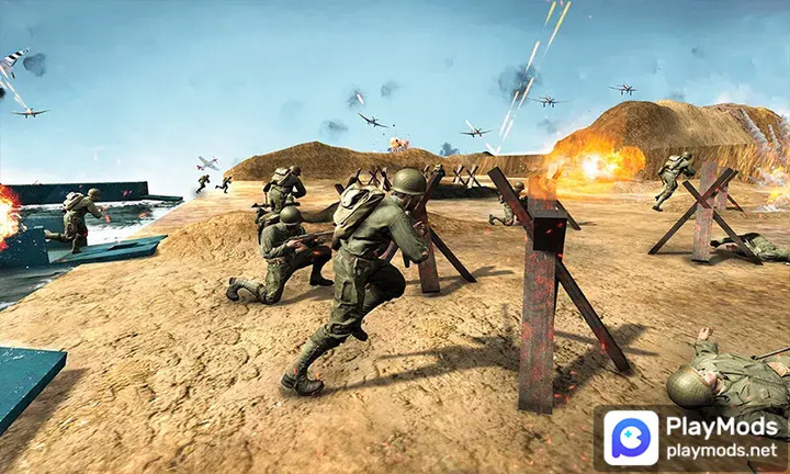 D-Day World War 2 Army GamesMod  Apk v1.0.8(Unlock game levels)