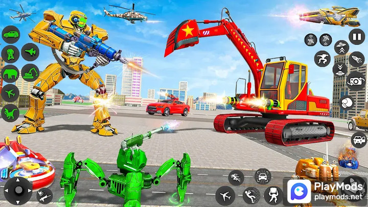 Excavator Robot War - Car GameMod  Apk v1.8.8(Unlimited currencies)