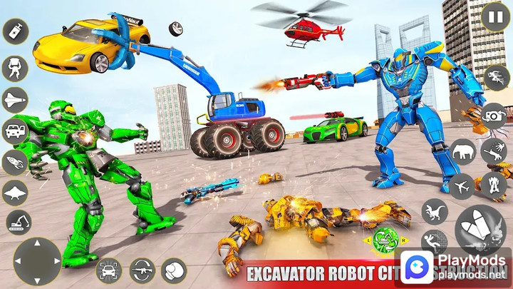 Excavator Robot War - Car GameMod  Apk v1.8.8(Unlimited currencies)