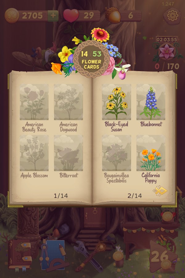 Flower Book Match3 Puzzle Game