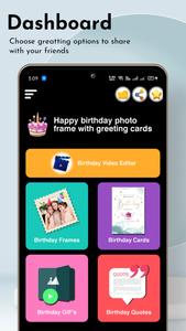 Happy birthday photo frame wit