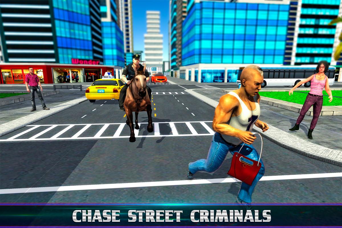 mounted horse police chase 3d