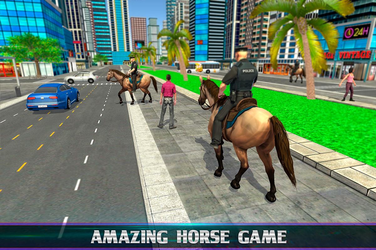 mounted horse police chase 3d