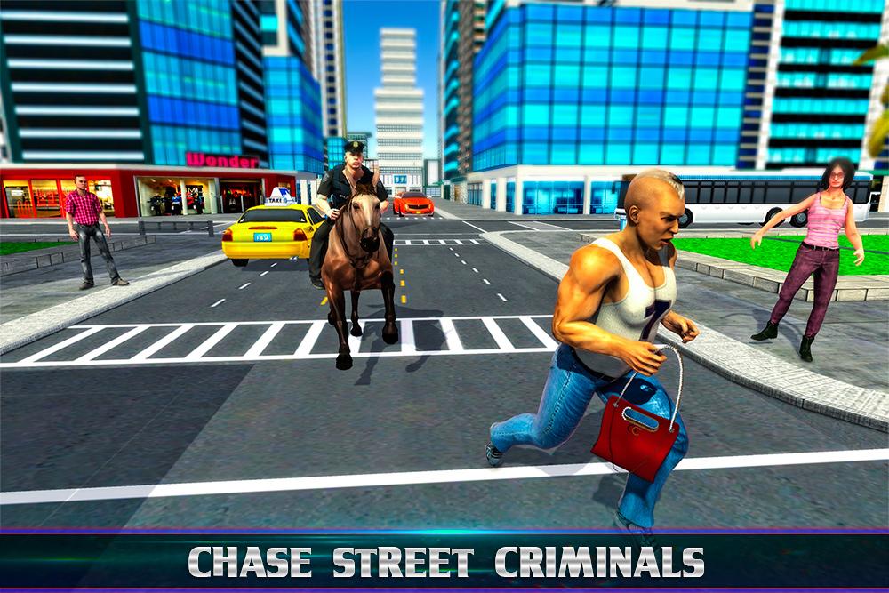 mounted horse police chase 3d