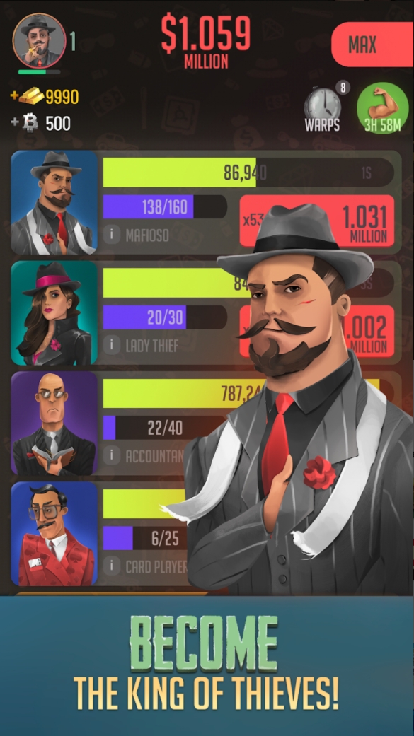 Idle Thieves - Mafia Tycoon Mod APK 1.0.38 [Remove ads][Mod speed]