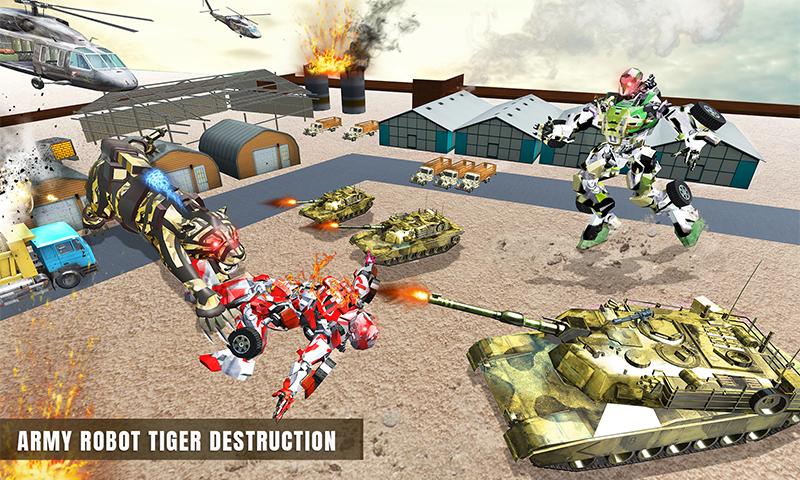 Furious Wild Tiger Robot Tank Robot Transform Game