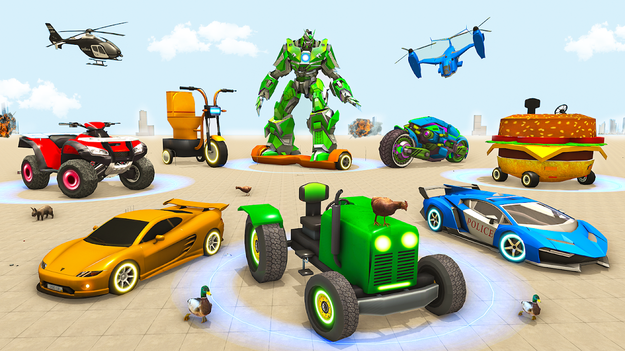 Police Tiger Robot Car Game 3d