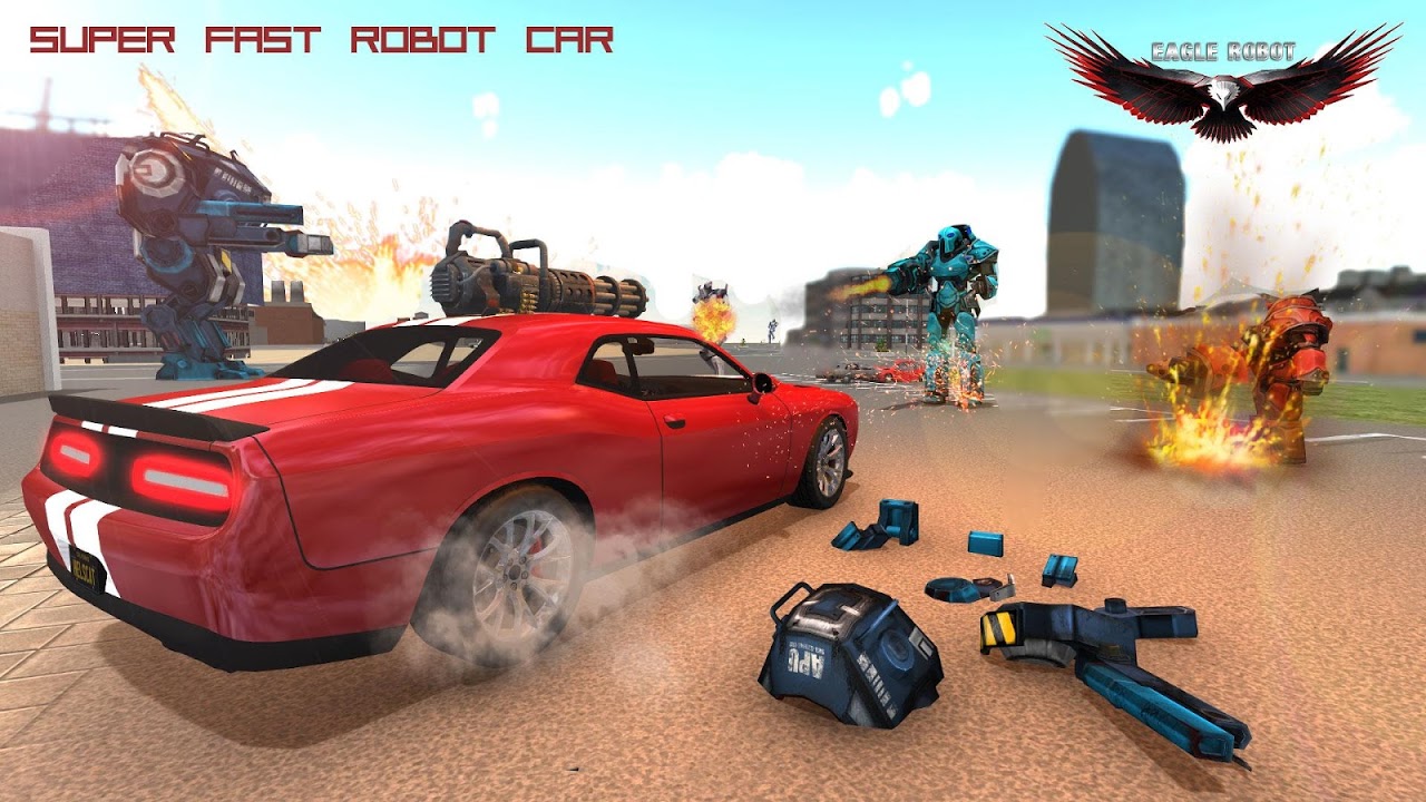 Flying Robot Eagle - Muscle Car Robot Transform