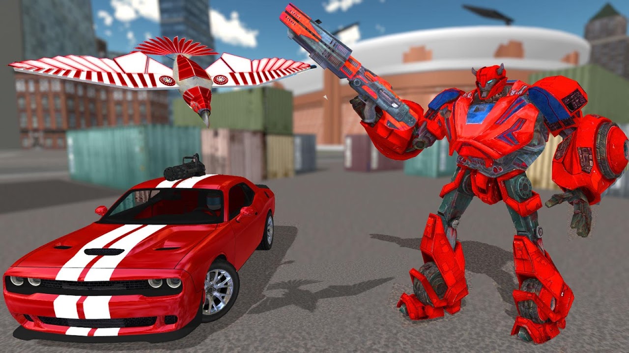 Flying Robot Eagle - Muscle Car Robot Transform