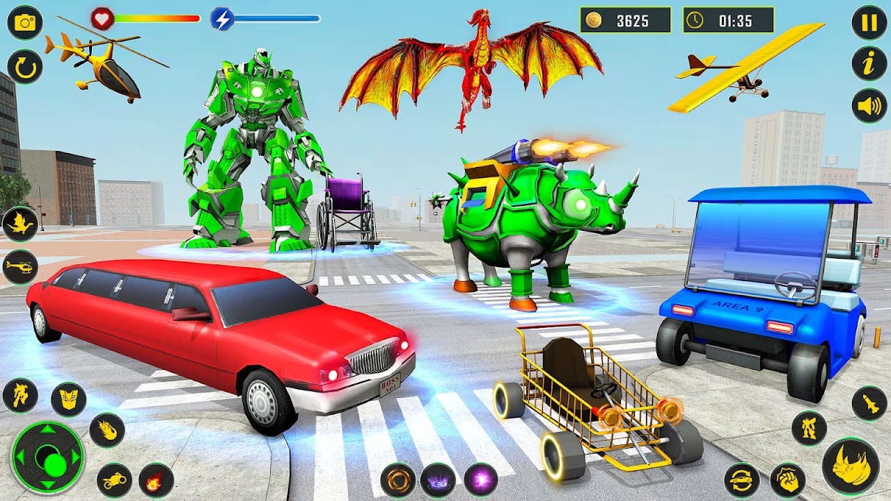 Rhino Robot - Robot Car Games