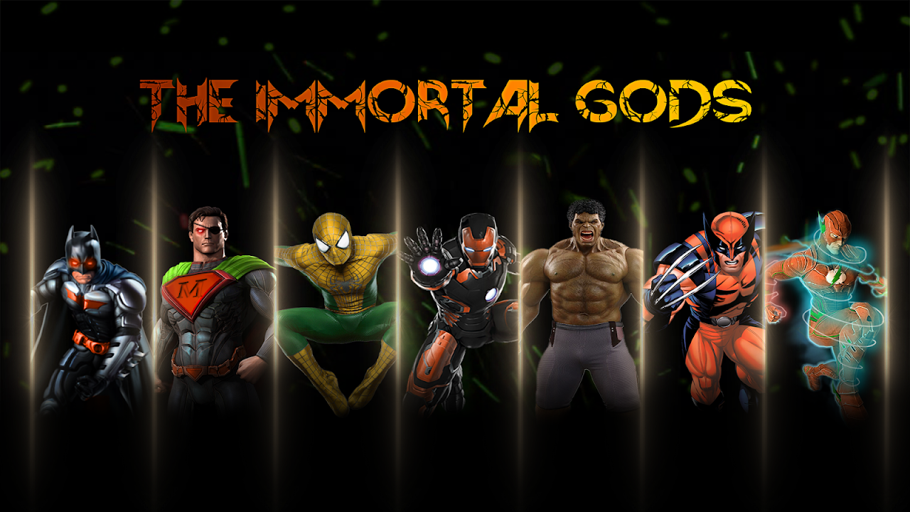 Superhero Fighting Immortal Gods Ring Arena Battle