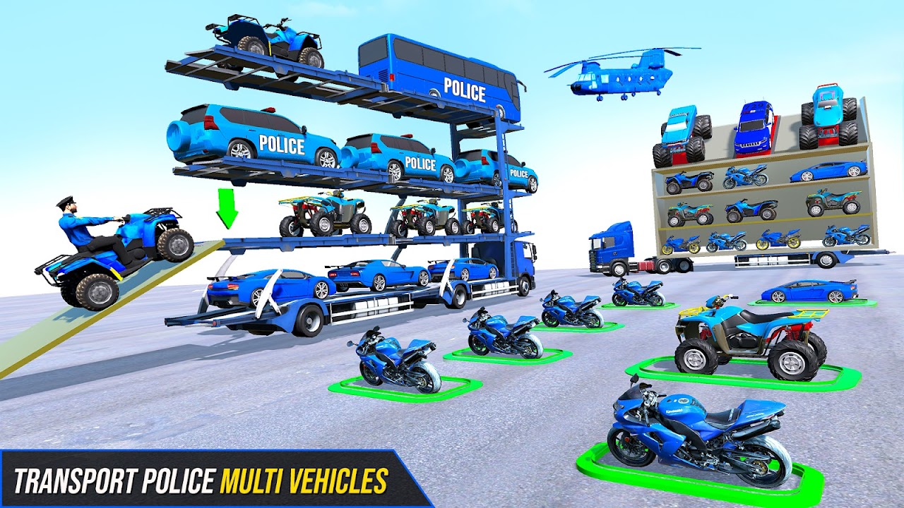 Police Bike Transport Car Game