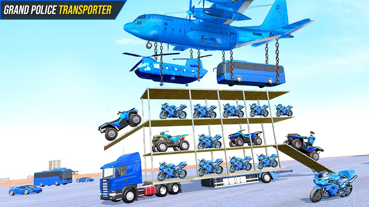 Police Bike Transport Car Game