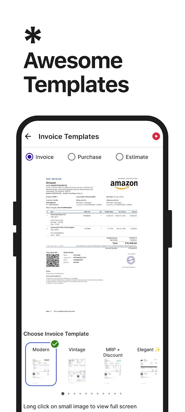 Invoicing Billing GST - Swipe