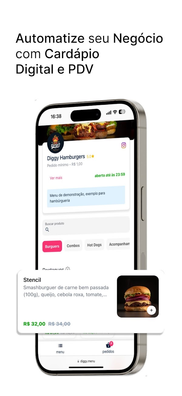 Cardápio Digital e PDV Diggy