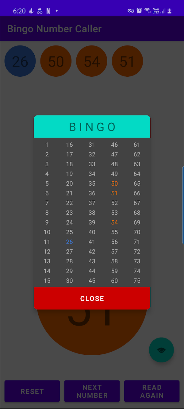 Bingo Number Generator