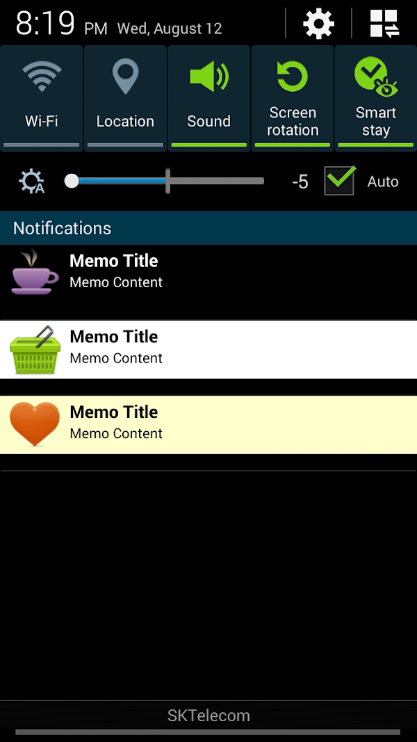 Simple Memo on Status Bar