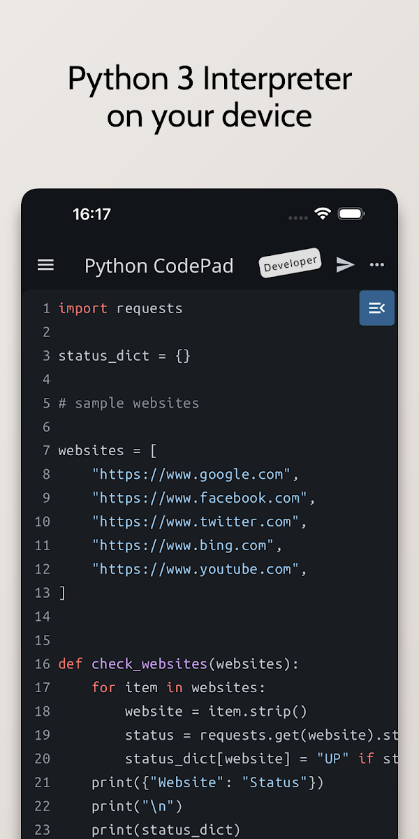 Python Code-Pad - Compiler&IDE