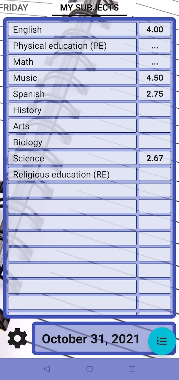 My Grades - School Timetable