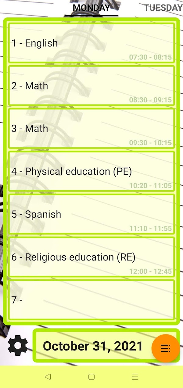 My Grades - School Timetable