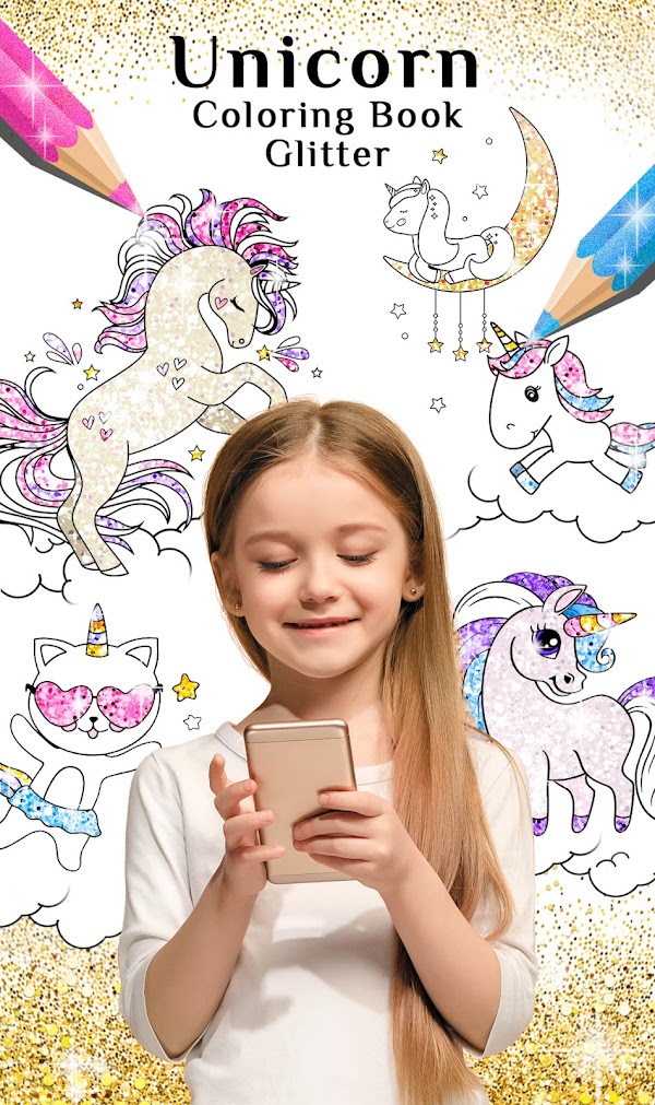 Unicorn Coloring Book Glitter