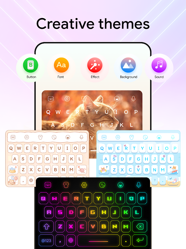 Neon Led Keyboard: Emoji, Font