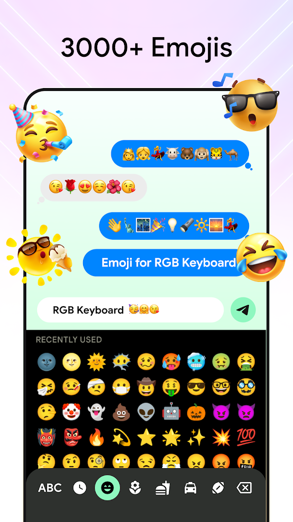 Neon Led Keyboard: Emoji, Font