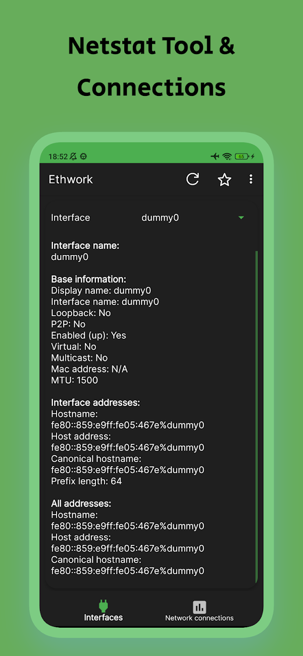 Ethwork: Netstat GUI