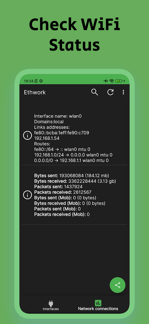 Ethwork: Netstat GUI