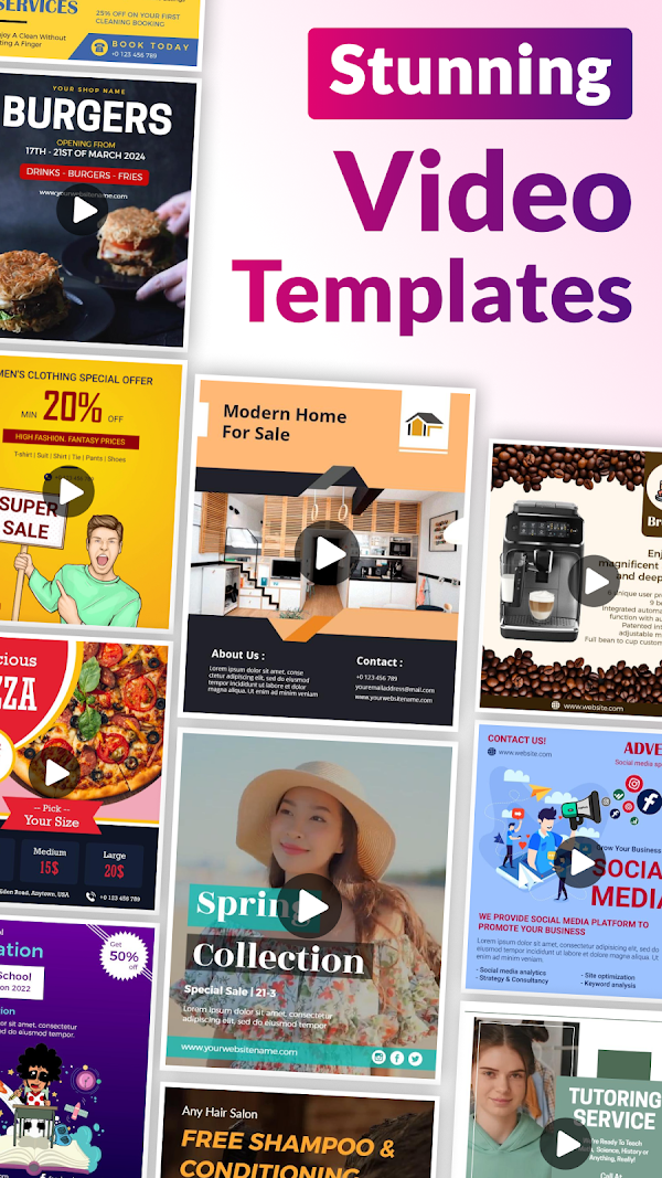 Video Flyer Maker, Templates